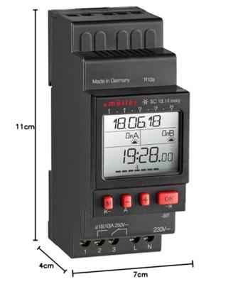 Müller SC 18.14 easy 230V 50-60Hz DIN-rail schakelklok Digitaal 230 V/AC 4000 W