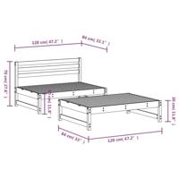 2-delige Loungeset massief grenenhout grijs - thumbnail