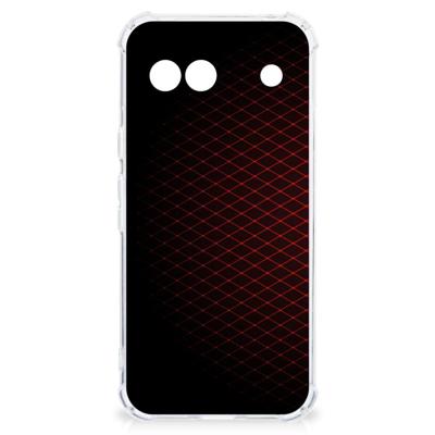 Google Pixel 8A Doorzichtige Silicone Hoesje Geruit Rood Google Pixel 8A Doorzichtige Silicone Hoesje Geruit Rood