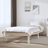 Bedframe massief hout wit 120x190 cm - thumbnail
