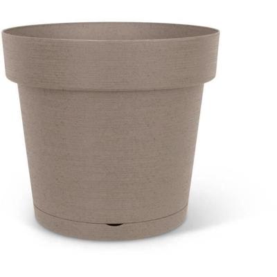 Waterreservepot - GARDEN ID Glamour - Taupe 40 cm - Korrelig oppervlak - Binnen/buiten - Strak design - Bevat hout. - thumbnail
