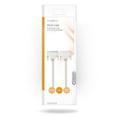 RS232-Kabel | D-Sub 25-Pins Male - D-Sub 25-Pins Female | 2,0 m | Ivoor