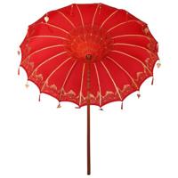 Balinese Parasol Rood (210-220) x 260 cm Katoen en massief hout - thumbnail