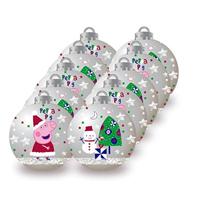 Kerstbal Peppa Pig Cosy corner Zilverkleurig 10 Stuks Plastic Ø 6 cm - thumbnail