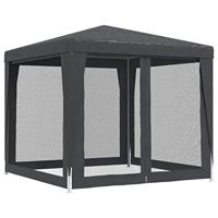 VidaXL Partytent met 4 mesh zijwanden 2,5x2,5 m hdpe antracietkleurig - thumbnail