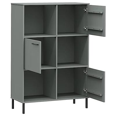 Boekenkast met metalen poten OSLO 90x35x128,5 cm hout grijs