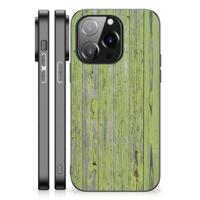 iPhone 14 Pro Houten Print Telefoonhoesje Green Wood - thumbnail