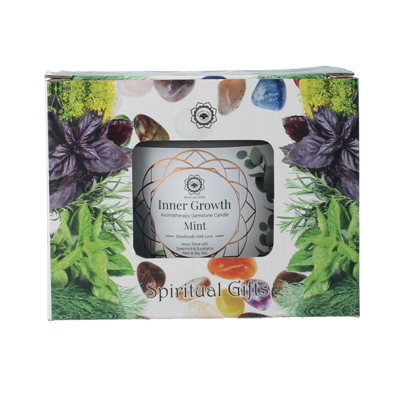 Gemstone candle inner growth mint 256 Gram