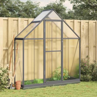 VidaXL Tuinkas met basisframe 169x58x202 cm aluminium antracietkleurig