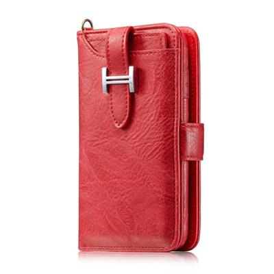 Voor iPhone 6 Plus & 6s Plus PU afneembare horizontale Flip leren beschermhoes met Card Slots & portemonnee & Photo Frame (rood)