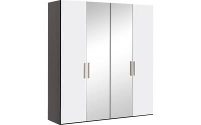 Goossens Kledingkast Easy Storage Ddk, Kledingkast 203 cm breed, 220 cm hoog, 2x draaideur en 2x spiegel draaideur midden Goossens Kledingkast Easy Storage Ddk, Kledingkast 203 cm breed, 220 cm hoog, 2x draaideur en 2x spiegel draaideur midden