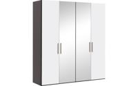 Goossens Kledingkast Easy Storage Ddk, Kledingkast 203 cm breed, 220 cm hoog, 2x draaideur en 2x spiegel draaideur midden - thumbnail