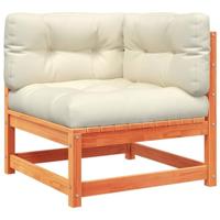 2-delige Loungeset met kussens massief grenenhout wasbruin - thumbnail