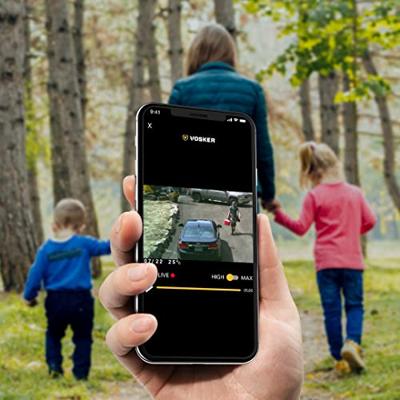 Vosker V300 bewakingscamera met live-streaming, camera zonder wifi met simkaart en zonnepaneel, mobiele beveiligingscamera met nachtzicht en bewegingsdetectie, IP65 weerbestendig, mobiele bewaking
