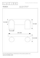 Lucide PUNCH - Plafondspot - 2xGU10 - Wit - thumbnail