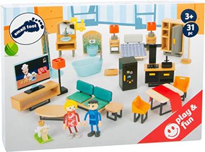 Small Foot houten poppenhuis meubeltjes modern set, 31dlg. - thumbnail