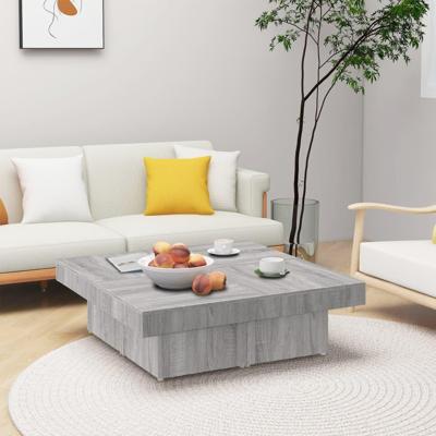 Salontafel 90x90x28 cm bewerkt hout grijs sonoma eikenkleurig