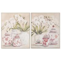 Canvas Home ESPRIT Wit Rood Orientaals Vaas 80 x 4,5 x 100 cm (2 Stuks) - thumbnail