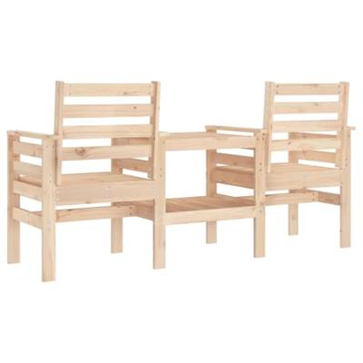 Tuinbank met tafel 2-zits massief grenenhout - thumbnail