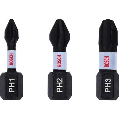 Bosch Accessoires Impact Control Bit PH1/2/3 25mm 3St - 2608522470 Bosch Accessoires Impact Control Bit PH1/2/3 25mm 3St - 2608522470