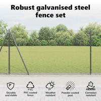 VidaXL Afrasteringspaal grijs 10 x 1,2 m (12 x 12 mm gaas) - thumbnail