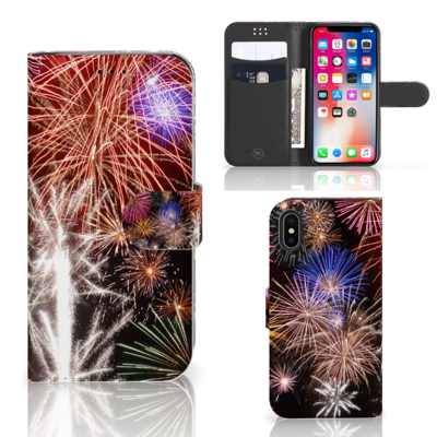 Apple iPhone X | Xs | Wallet Case | met Pasjes | Vuurwerk Apple iPhone X | Xs | Wallet Case | met Pasjes | Vuurwerk