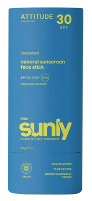 Attitude Zonnebrandstick - gezicht - kids - spf30 - parfumvrij - 20g