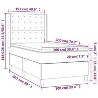 Boxspring met matras stof blauw 100x200 cm - thumbnail