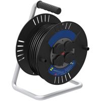 Kabelhaspel - Relon - 4 Stopcontacten - Spatwaterdicht IP44 - Randaarde - 20 Meter - Zwart - thumbnail