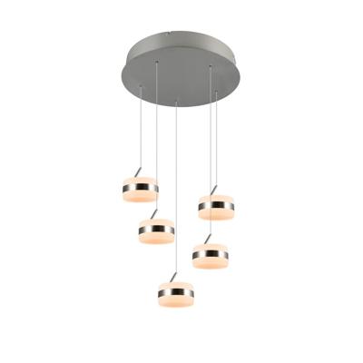 Trio Design hanglampDios nikkel 5-lichts - 331430507
