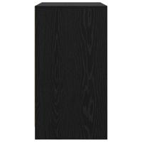 Dressoir Zwart Eiken 70x41x75 cm Bewerkt Hout - thumbnail