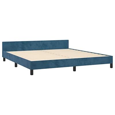 Bedframe met hoofdeinde fluweel donkerblauw 180x200 cm Bedframe met hoofdeinde fluweel donkerblauw 180x200 cm