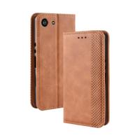 Magnetische Buckle retro Crazy Horse textuur horizontale Flip lederen case voor Sony Xperia ACE SO-02L met houder & kaartsleuven & fotolijstjes (brui - thumbnail