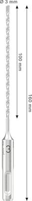 Bosch Accessoires PRO SDS plus-5X Hamerboor | 3 x 100 x 160 mm - 2608707227 - thumbnail