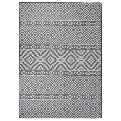 VidaXL Buitenkleed met patroon platgeweven 120x170 cm blauw