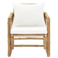 Tuinstoelen 2 st met kussens bamboe - thumbnail