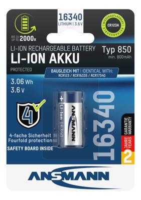 Ansmann 16340 - RCR123A Li-Ion 850mAh