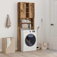 Wasmachinekast 64x25,5x190 cm oud houtkleurig - thumbnail