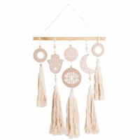 Handgemaakte Terracotta Muurhanger Hamsa, Maan, Boze Oog en Mandala - thumbnail