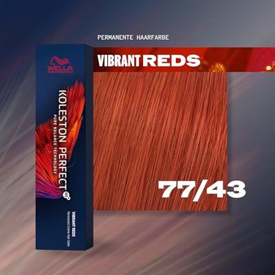 Wella Professionals Koleston Perfect Me+ Permanent Creme Colour 77/43 Medium Blonde Intensive Red Gold 60ml