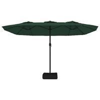 VidaXL Parasol dubbel dak met led 449x245 cm groen - thumbnail