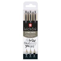 Sakura pigma micron 05 fineliner set, 3 pennen, zwartgrijs - thumbnail