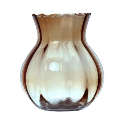 Hakbijl Glass Yves swirl buikvaas taupe ø11xh13cm Hakbijl Glass Yves swirl buikvaas taupe ø11xh13cm