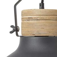 Brilliant Landelijke hanglamp Emma Ø 30cm zwart met houtbruin 93571/86 - thumbnail