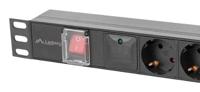 Lanberg PDU-05F-0200-BK energiedistributie 5 AC-uitgang(en) 1U Zwart - thumbnail