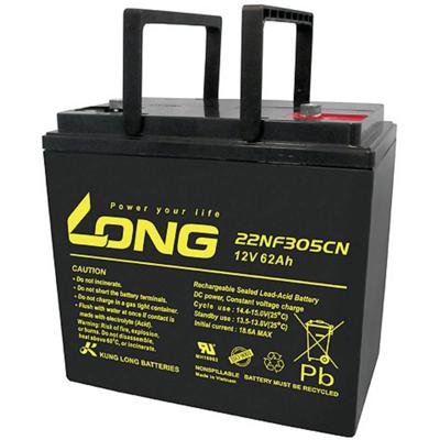 Long 22NF305CNE Loodaccu 12 V 62 Ah Loodvlies (AGM) (b x h x d) 226 x 214 x 135 mm M6-schroefaansluiting Cyclusbestendig, Geringe zelfontlading, Onderhoudsvrij Long 22NF305CNE Loodaccu 12 V 62 Ah Loodvlies (AGM) (b x h x d) 226 x 214 x 135 mm M6-schroefaansluiting Cyclusbestendig, Geringe zelfontlading, Onderhoudsvrij