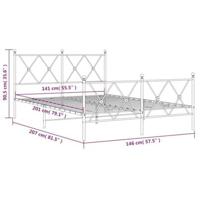 Bedframe met hoofd- en voeteneinde metaal zwart 140x200 cm