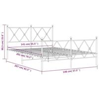 Bedframe met hoofd- en voeteneinde metaal zwart 140x200 cm - thumbnail