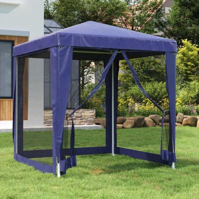 Partytent met 4 mesh zijwanden 2x2 m HDPE blauw Partytent met 4 mesh zijwanden 2x2 m HDPE blauw