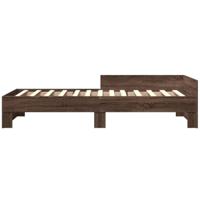 Bedframe zonder matras bewerkt hout bruin eikenkleur 90x190 cm - thumbnail